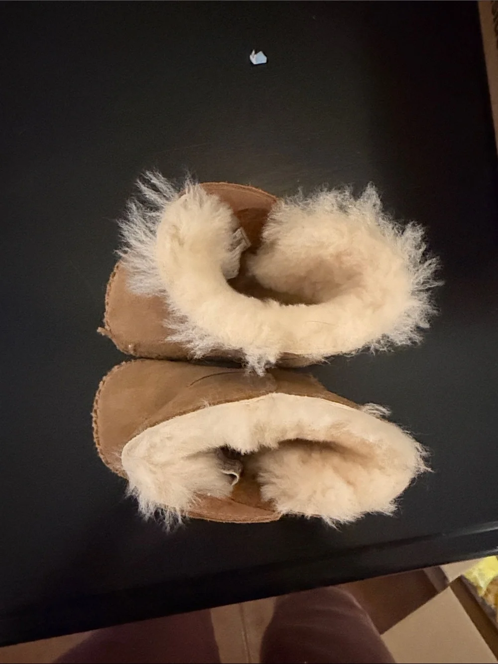 UGG Chestnut Suede Shearling Baby Booties